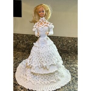 1966 STYLE BARBIE Doll BRIDE CROCHET KNIT Wedding DRESS Mattel Philippines